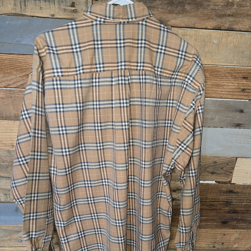 Vintage Burberry Nova Check Button Up Men's Sz Large - Picture 2 of 6